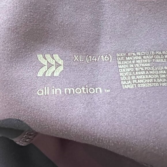 All in Motion Purple Camouflauge Active Pants Leggings XL 14/16 - Picture 10 of 10
